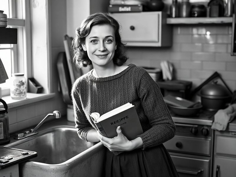 A professional headshot of Anna Maxwell Martin on set, dressed in a modern yet understated outfit, with a neutral background