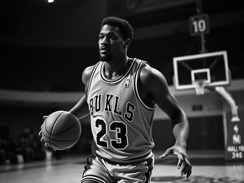 A professional portrait of David Robinson in his San Antonio Spurs uniform, wearing his #50 jersey, standing on a basketball