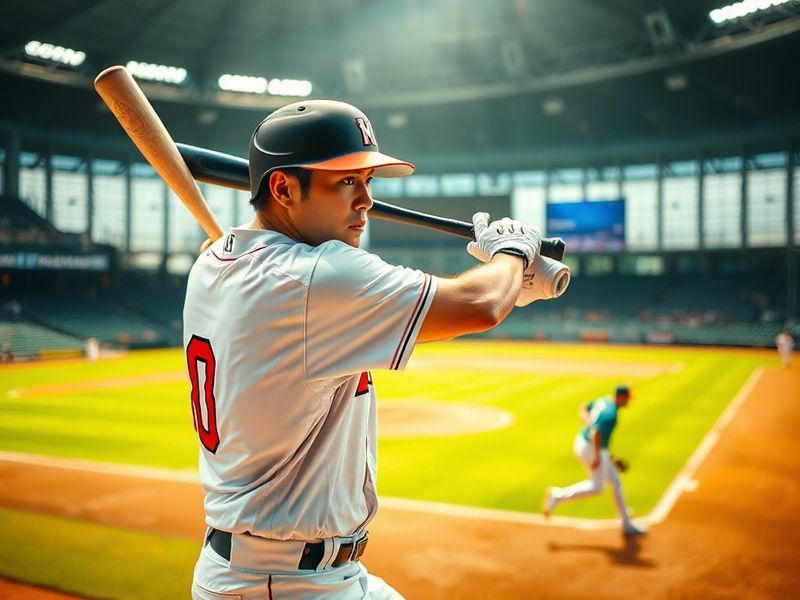 A dynamic action shot of Jung Hoo Lee mid-swing during a San Francisco Giants game, bat blurred with motion, wearing navy blu