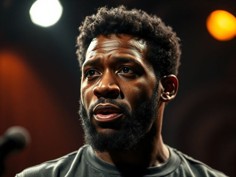 A portrait of Ot Fagbenle in a thoughtful pose, dressed in modern casual attire, set against a neutral background with subtle