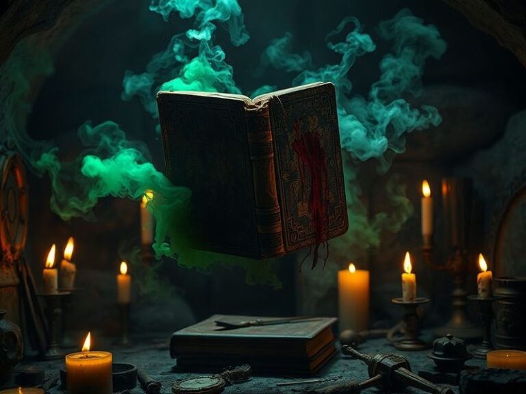 A dark, moody shot of a crumbling high-rise apartment building at night, with flickering lights and a shadowy figure lurking