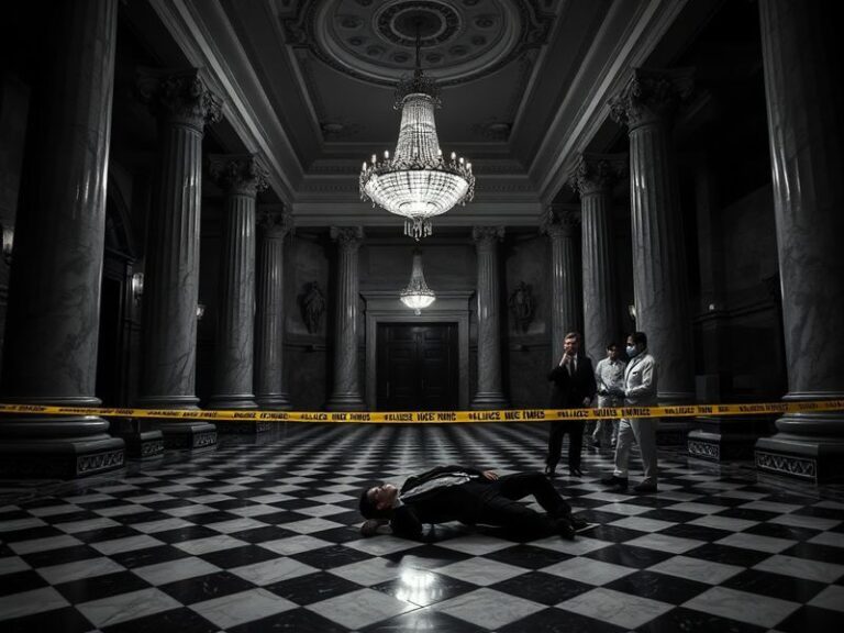 A dimly lit row house in West Philadelphia at dusk, with police tape partially visible in the foreground. The house has a cla