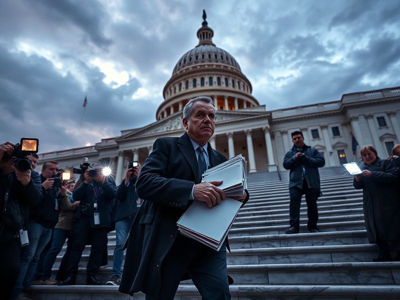 A split-image collage: on one side, a formal courtroom scene with judges and legal documents; on the other, a vibrant protest
