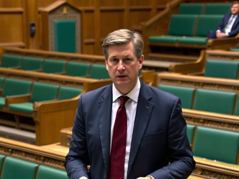 A split-image of Keir Starmer and Kemi Badenoch during PMQs in the House of Commons, showing Starmer at the dispatch box with