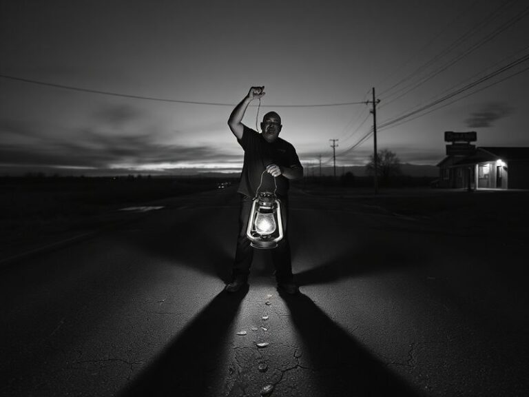 A split-image concept: on the left, Jelly Roll in his early gritty hip-hop days; on the right, a polished studio shot with po