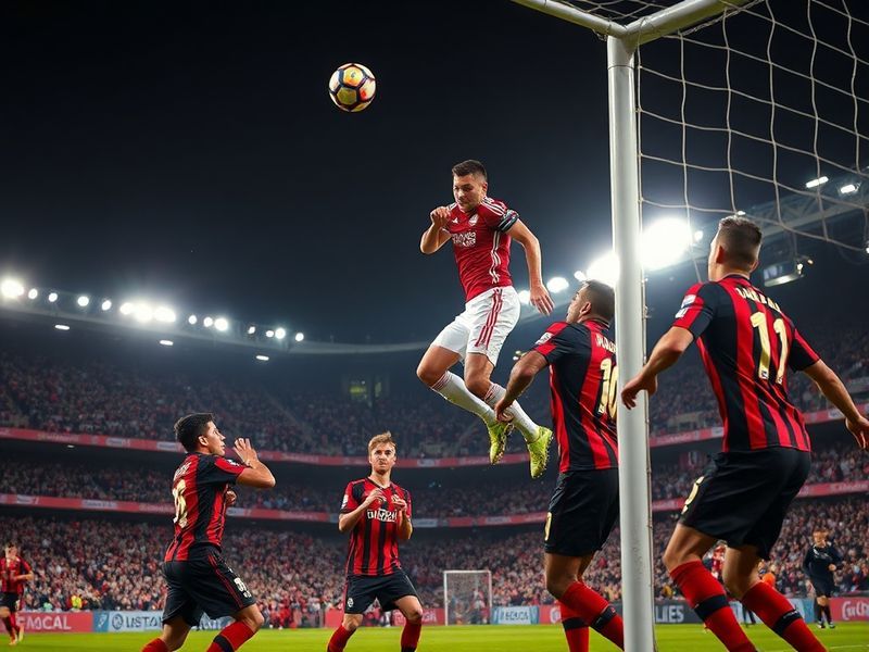 A vibrant stadium scene showing Galatasaray's yellow-red and Gençlerbirliği's black-red jerseys facing off under bright stadi