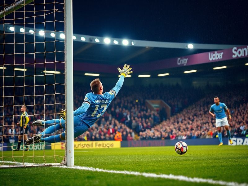A packed Turf Moor stadium with Burnley players in dark claret and Manchester City in sky blue. The action unfolds as City at
