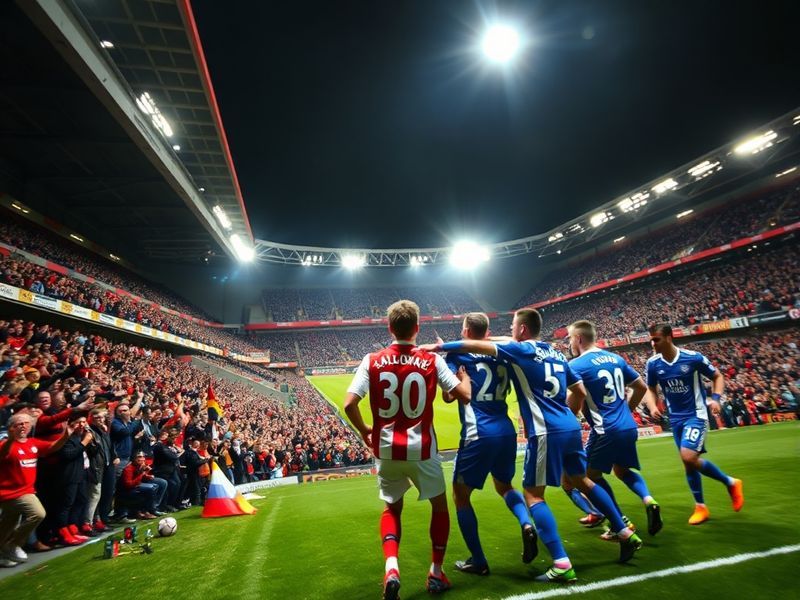 A tense moment from the Sheffield United vs Blackburn Rovers match at Ewood Park, showing players in mid-action during a high