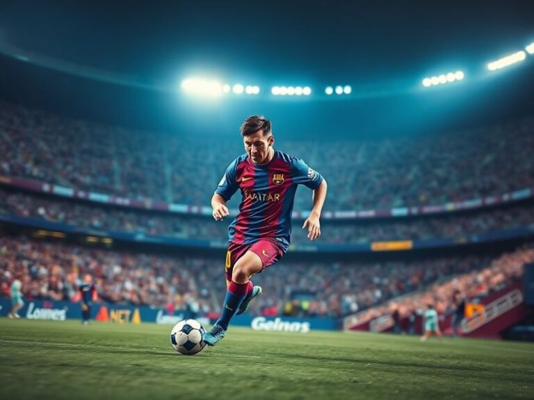 A stadium atmosphere shot showing Barcelona players celebrating Gavi's winning goal against Celta Vigo. Focus on Barcelona's