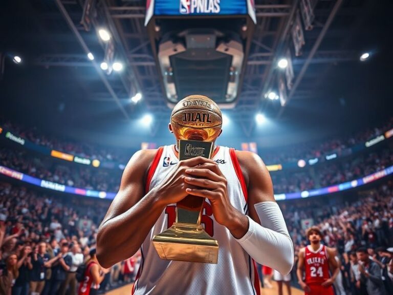 A dynamic split-screen image featuring Nikola Jokić passing the ball, Luka Dončić dribbling past a defender, and Giannis Ante