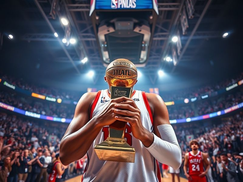 A dynamic split-screen image featuring Nikola Jokić passing the ball, Luka Dončić dribbling past a defender, and Giannis Ante