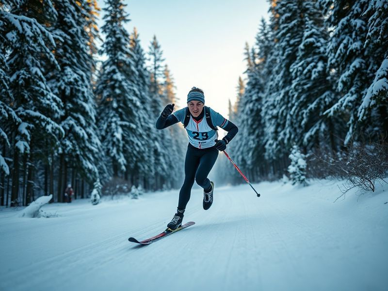 A dynamic action shot of Eriksson Ek in a Calgary Flames jersey, mid-play during an NHL game, with a focused expression and t