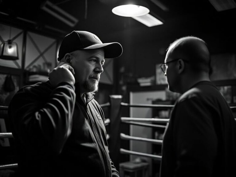 A mid-action shot of Brian McDermott coaching from the sidelines, wearing a Leeds Rhinos tracksuit, with players focused on t