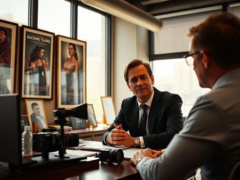 A professional headshot of Paolo Zampolli in a modern office setting, wearing a tailored suit, with subtle branding elements