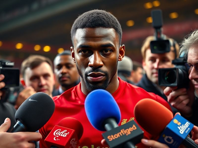 A split-image scene: on the left, Ibrahim Diomandé in Montpellier’s kit during a Ligue 1 match, focused and mid-celebration a