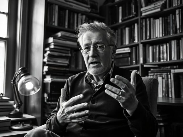 A dynamic photo of James Wood in a stadium press box, reviewing match footage on a tablet while taking notes, with blurred st