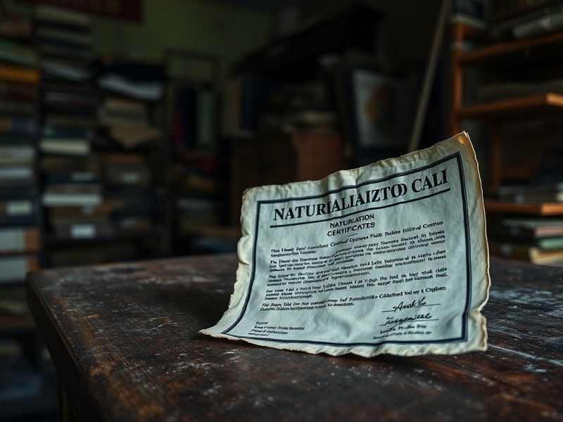 A split-image illustration showing contrasting scenes: on one side, a courthouse gavel and legal documents symbolizing denatu