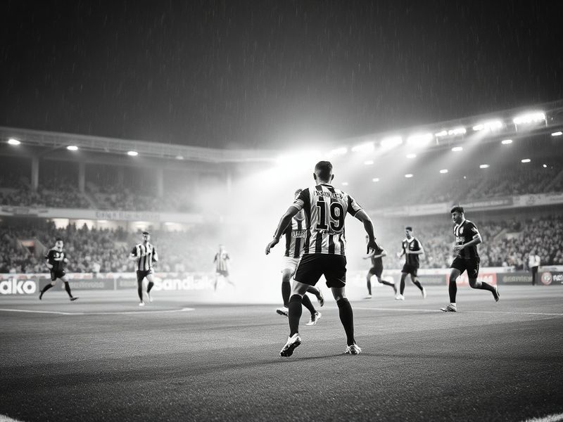 A packed stadium during a Dinamo București vs Universitatea Craiova match, showing vibrant red and white fan sections, smoke