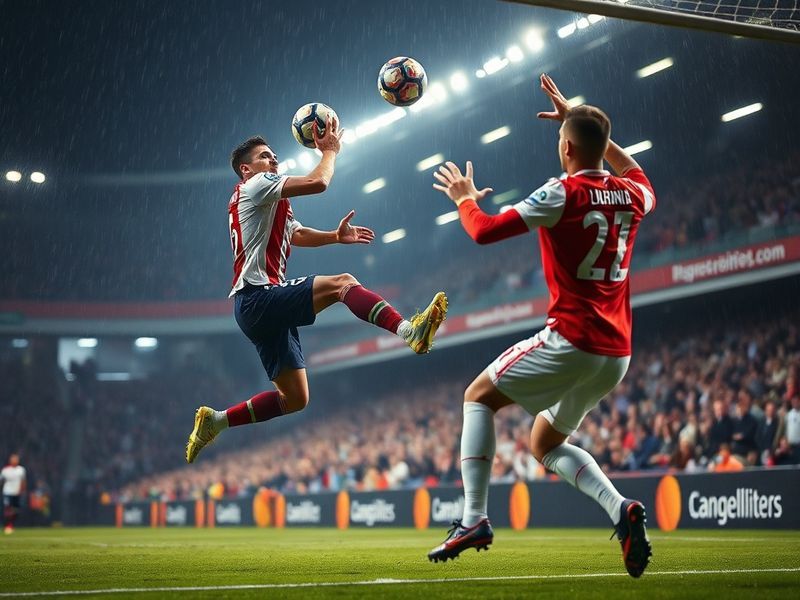 A mid-match shot from Philips Stadion showing PEC Zwolle players celebrating a goal against PSV, with PSV players in blue and