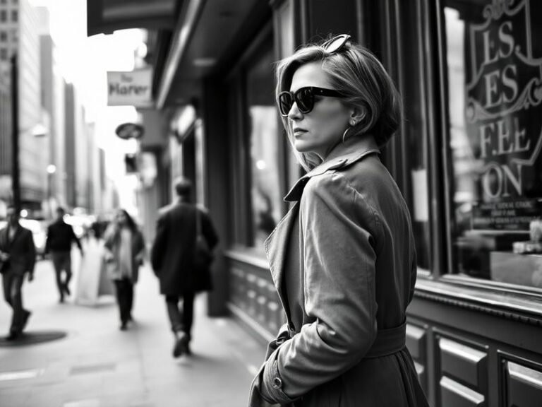 A professional portrait of Alison King sitting in a modern office or creative workspace, surrounded by scripts, books, and a