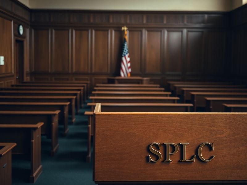 A split-image design: on the left, a historic civil rights protest in Montgomery, Alabama, with signs reading 'Justice Now';