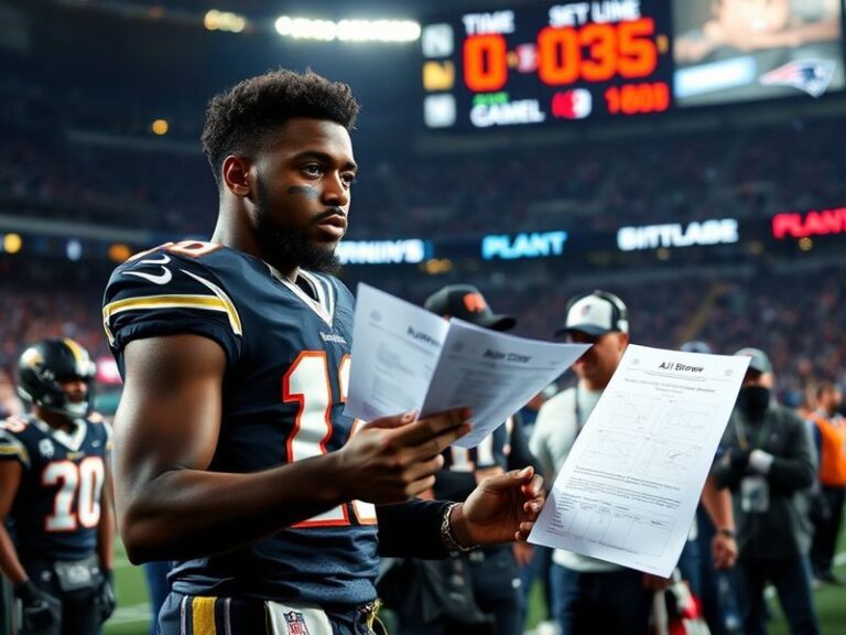 A dynamic action shot of A.J. Brown in a Philadelphia Eagles jersey, making a leaping catch against a defender in a packed st