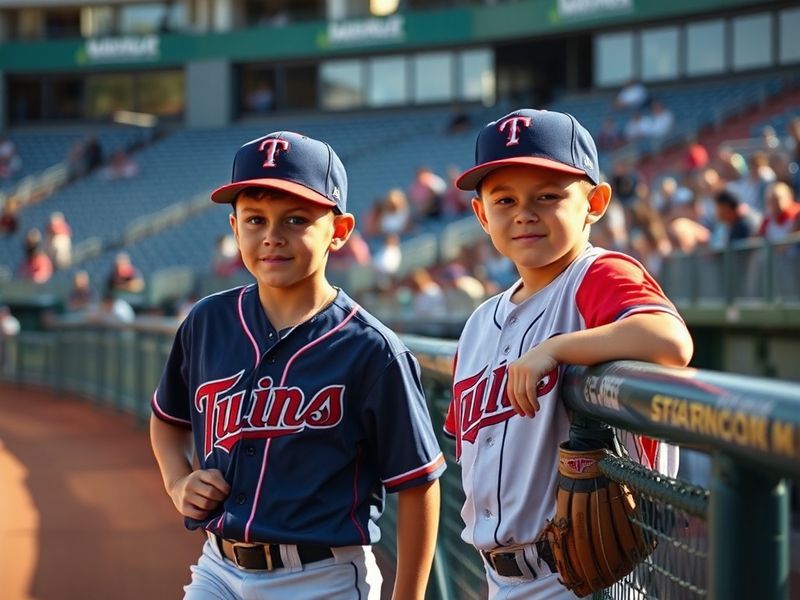 A vibrant scene at Target Field during a Minnesota Twins game, featuring Royce Lewis in action at shortstop, the iconic Twin