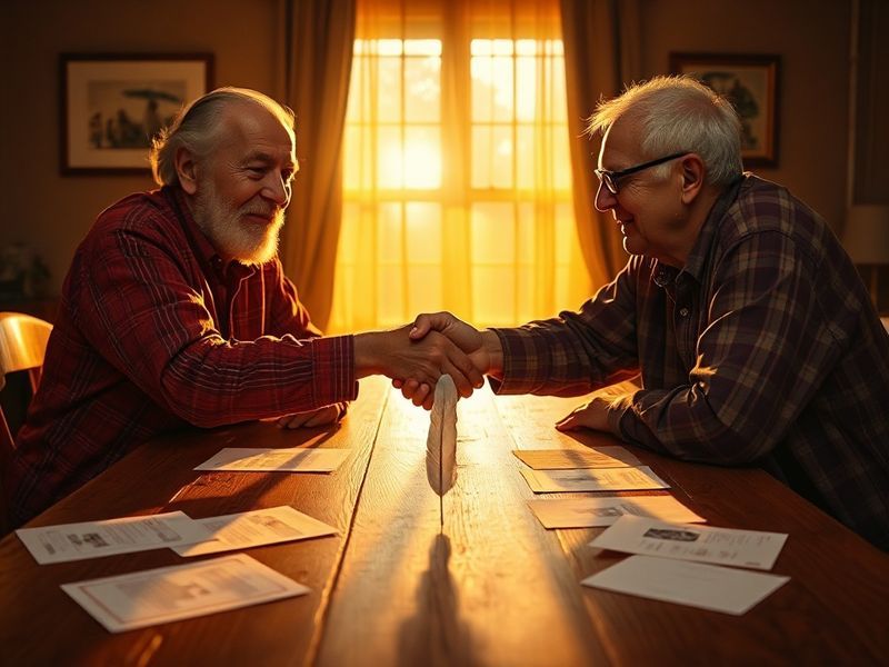 A diverse group of people sitting in a circle during a facilitated dialogue session, with one person speaking while others li