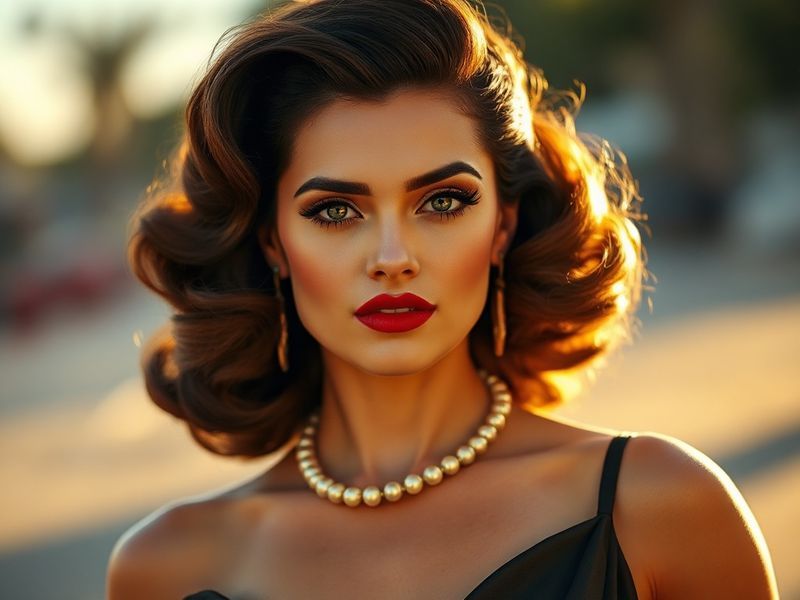 A well-lit studio shot of Klaudia Zielińska applying makeup, surrounded by high-end beauty products and a ring light, with a