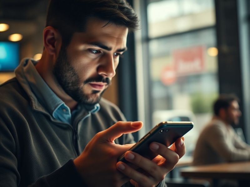 A smartphone displaying the Lloyds Bank mobile app with a security alert notification on screen. The background shows a moder