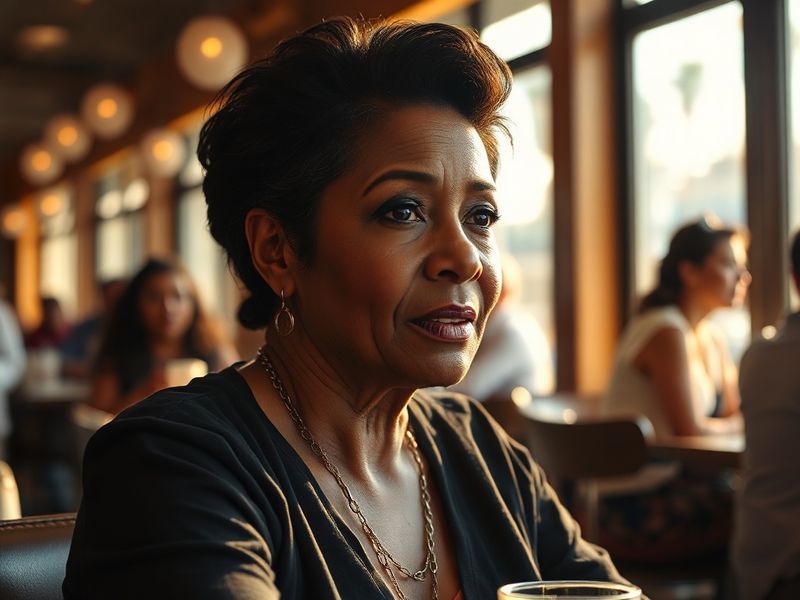 A professional portrait of Nia Long in a modern setting, wearing elegant attire with a confident expression, symbolizing her