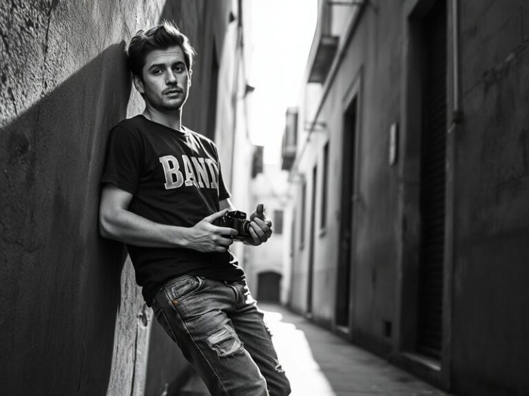 A dynamic action shot of Ignacio Buse mid-forehand swing on a clay court, with a blurred stadium background highlighting his