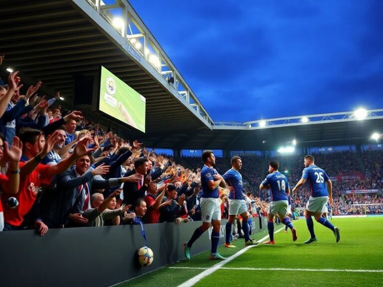 A vibrant action shot of Leicester City celebrating a goal against Millwall at the King Power Stadium, capturing the intensit