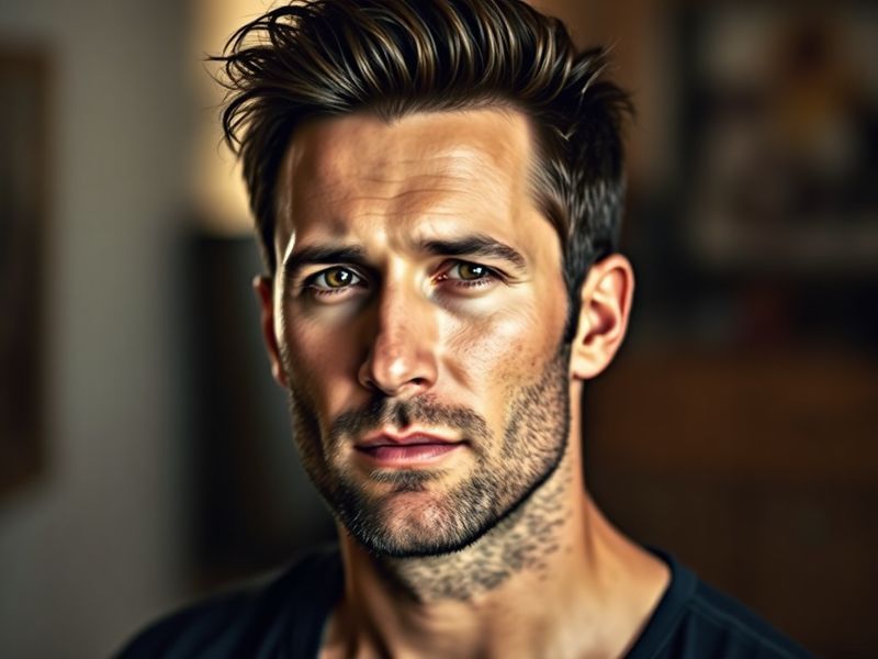 A side-by-side comparison of Adam Levine's earlier and more recent photos, highlighting subtle facial changes with a neutral,