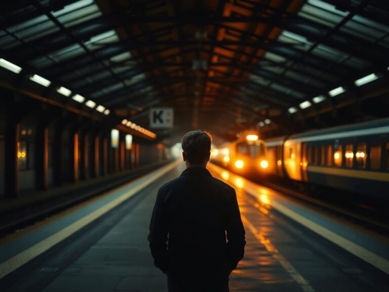 A dimly lit desk with a laptop screen displaying a cluttered desktop of unopened files and ignored notifications. The backgro