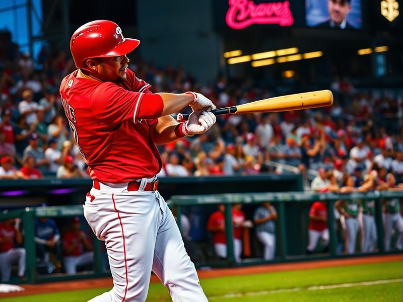 A split-screen image showing a Phillies vs. Braves game in progress on a TV screen, with fans cheering in a living room setti