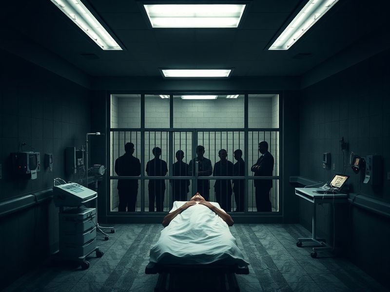 A split-image illustration showing a courtroom gavel on a wooden block on one side, and a protest sign reading 'Abolish the D