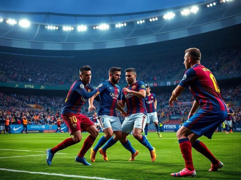 A wide-angle shot of the Coliseum Alfonso Pérez stadium during the Barcelona vs Getafe match, showing players in action with
