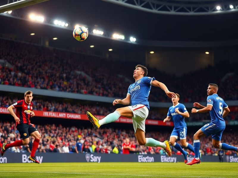 A vibrant collage showing Premier League stadiums, fans from diverse cultures watching matches on various devices, and digita