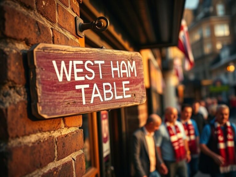 west ham table