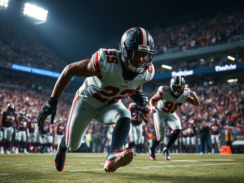 A dynamic action shot of Tyree Wilson in a Las Vegas Raiders uniform, mid-sack against an opposing offensive lineman. The bac