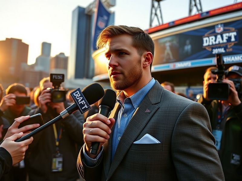 A focused action shot of Gavin Gerhardt in a Wisconsin football uniform during a game, wearing a white helmet and jersey, blo