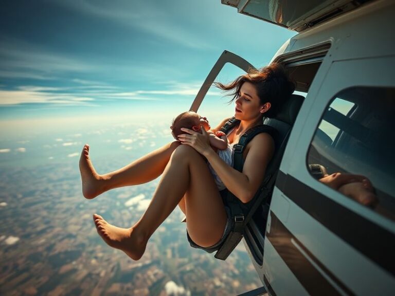 A cabin view of a commercial flight with passengers looking on as a medical team assists a woman in labor in the aisle, surro