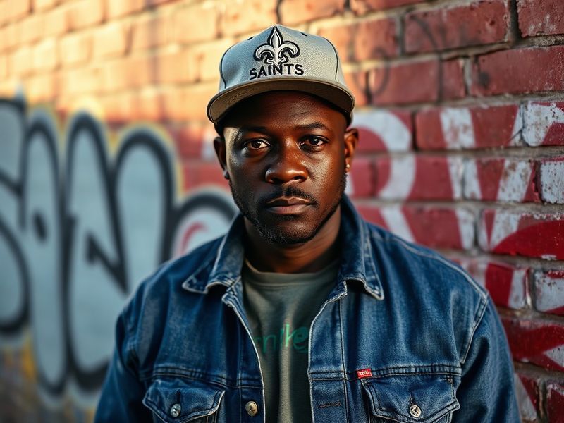 A split-screen image of Eric McConico speaking into a microphone on one side and a crowd of engaged fans on the other, with s