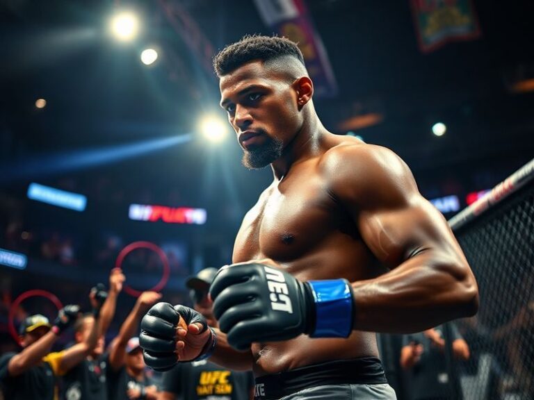 Montel Jackson in a focused training session, wearing MMA gear with a determined expression, gym lighting casting dramatic sh