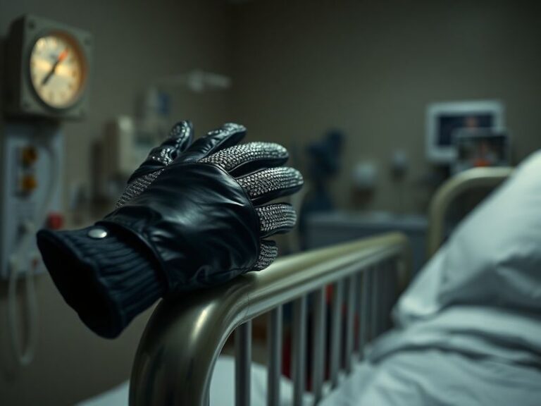 A somber black-and-white photograph of Michael Jackson performing on stage, bathed in dramatic lighting, capturing the intens