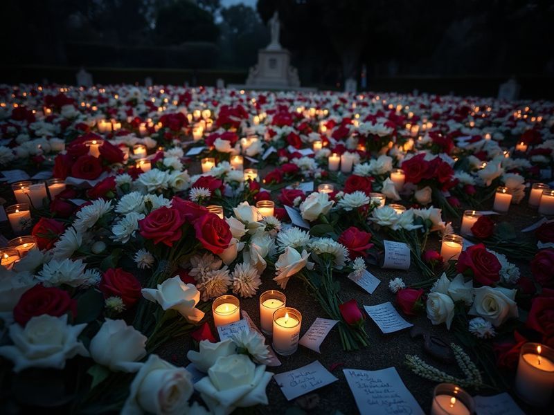 A somber courtroom sketch of Dr. Conrad Murray with a blurred photo of Michael Jackson in the background, set in a dimly lit