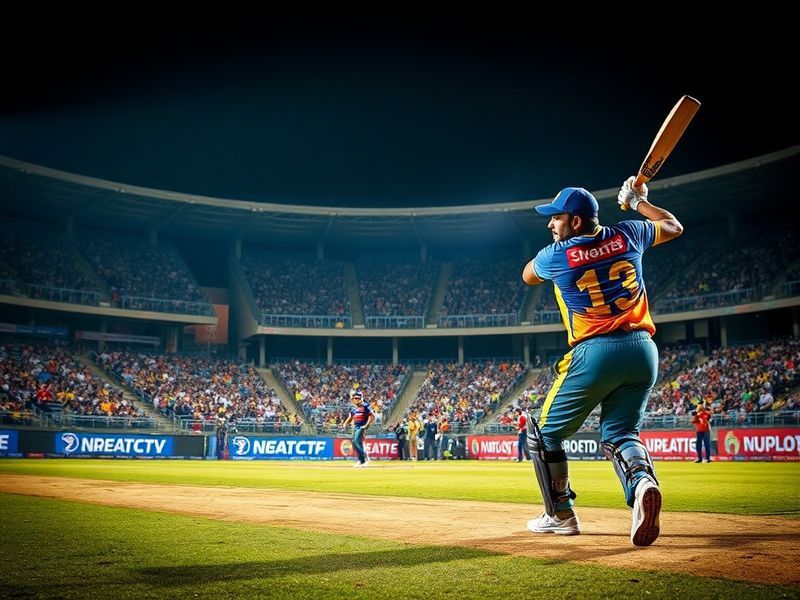 A split-image visual: on one side, CSK’s yellow jersey with Dhoni’s iconic helmet; on the other, GT’s black and blue kit with