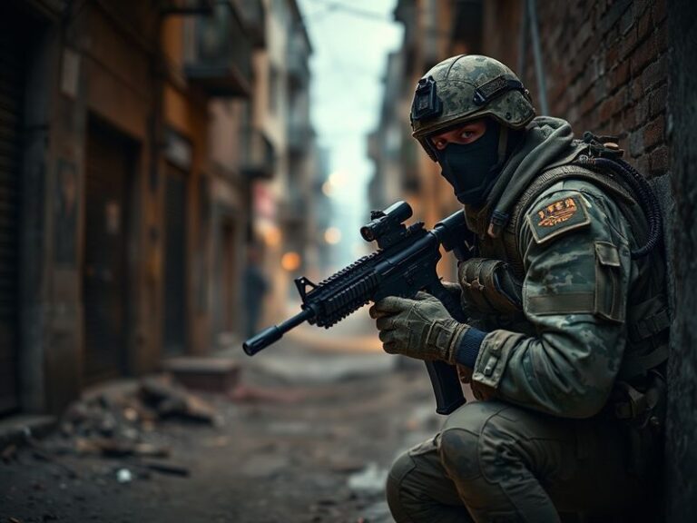 A dramatic photograph of SAS operators in full tactical gear during a training exercise, set against a rugged, mountainous la