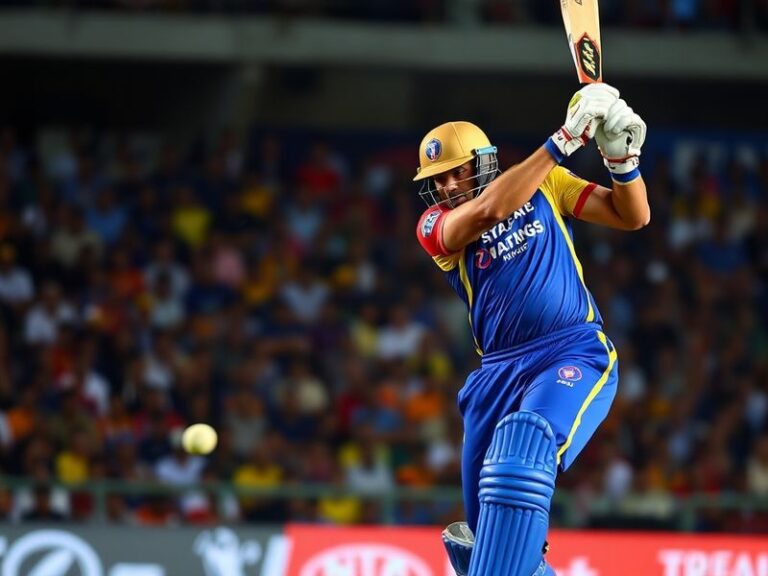A split-screen image showing MS Dhoni (CSK) in his signature cap on the left and Hardik Pandya (GT) mid-celebration on the ri